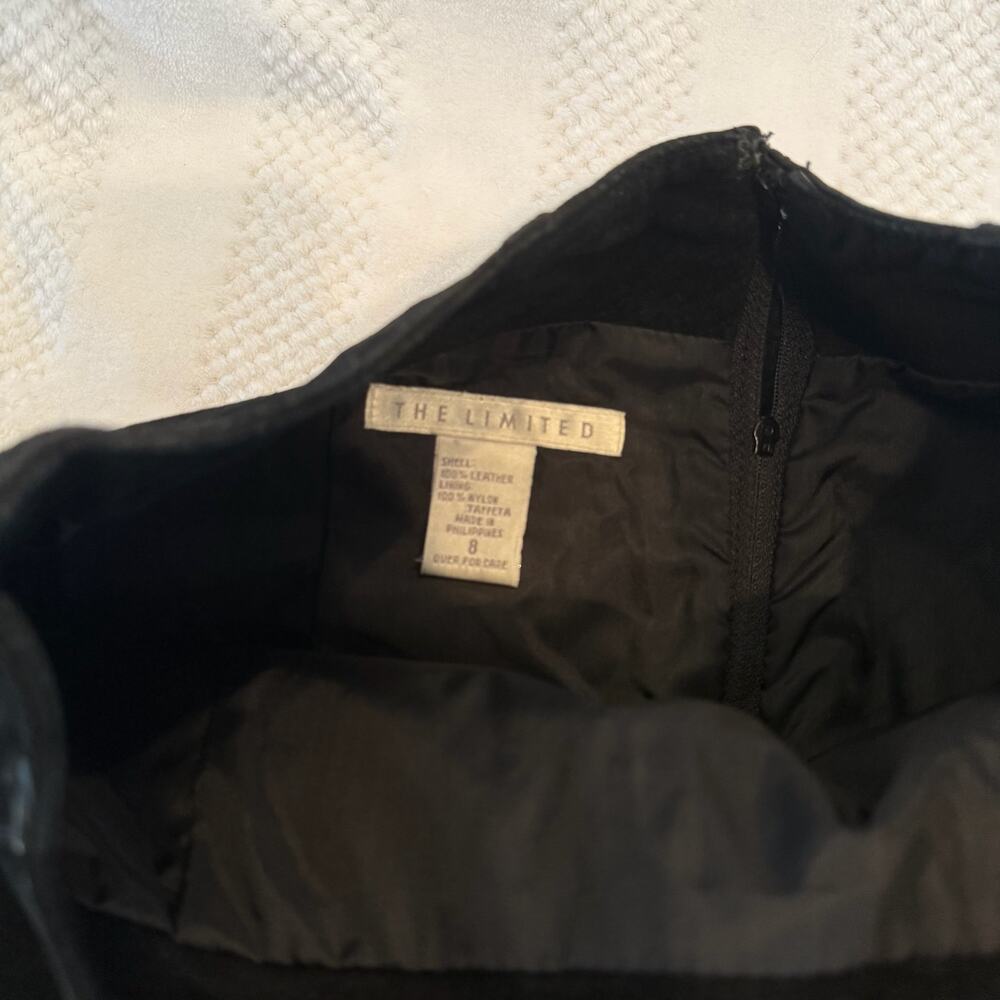 vintage the limited leather black skirt size 8 - Picture 4 of 4